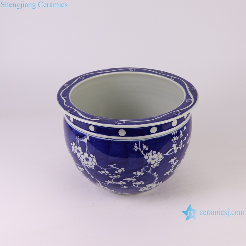 RYWG06-S hand painted blue and white ice blossom pattern small size ceramic planter