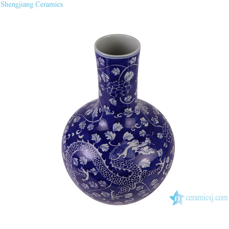 RYWG23-B Jingdezhen hand painted blue and white dragon pattern porcelain vase