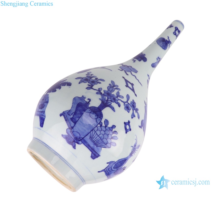 RYYC09-A-B-C Antique pattern Slim neck Blue and White Porcelain and Red color Porcelain Decorative vase