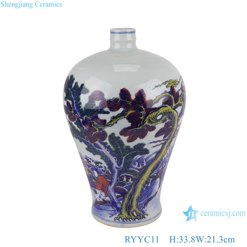 Jingdezhen Blue and White Porcelain Contending colors Landscape pattern character Ceramic Decorative flower vase
