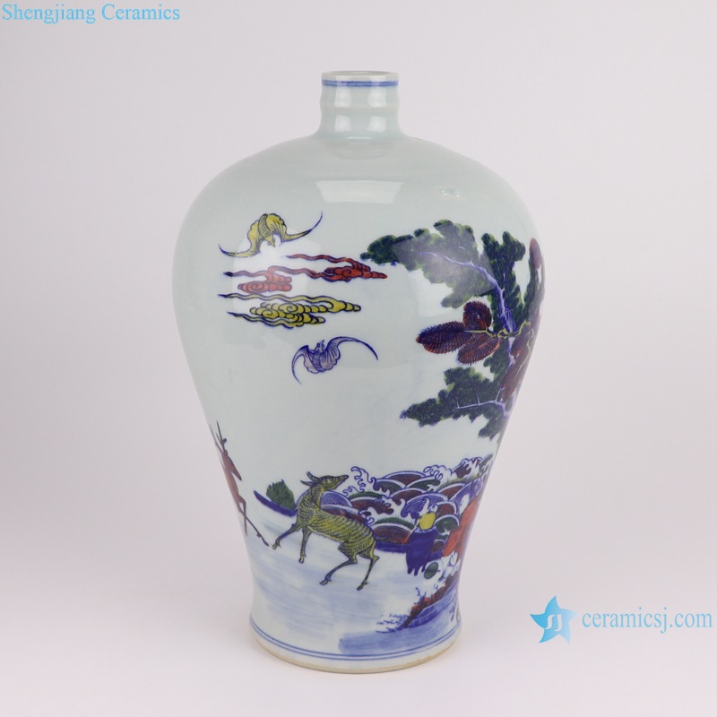RYYC11 Jingdezhen Blue and White Porcelain Contending colors Landscape pattern character Ceramic Decorative flower vase