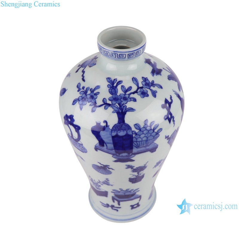 RYYC12 Blue and White Porcelain Antique Bogut Design Ceramic flower vase for home decoration