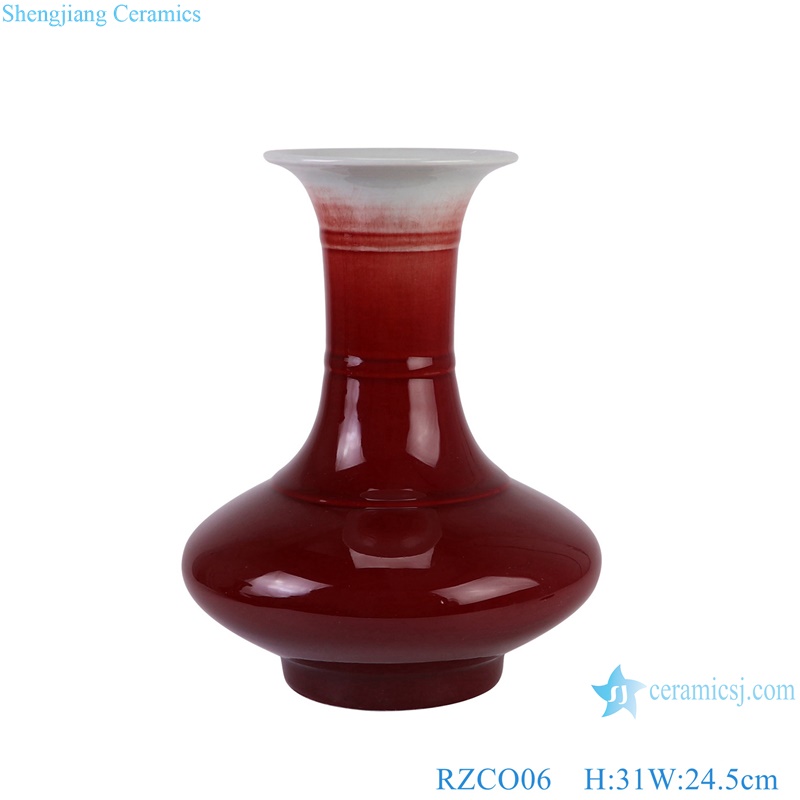 RZCO04-RZCO06 Oxblood Color Glazed Jingdezhen Porcelains Ceramic Decorative Flower vase for Home decoration
