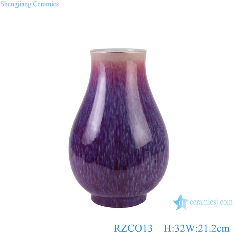 Jindezhen Unique Craft Oxblood Purple dot Decorative Porcelain Flower vase