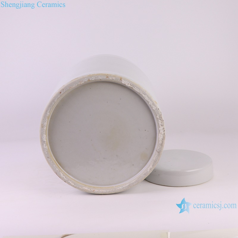 RZKT02-E Jingdezhen pure white color cylinder shape ceramic jar