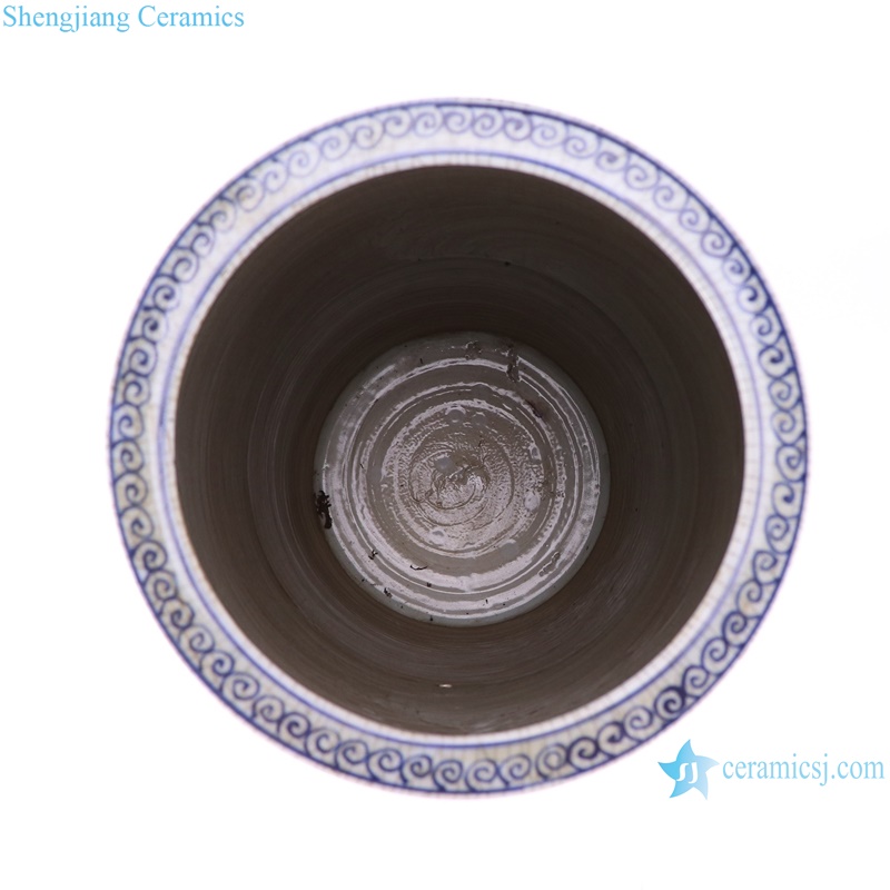 RZLP04-A Jingdezhen Antique Craft Blue and white Porcelain Lines and patterns Umbrella stand Ceramic Vase