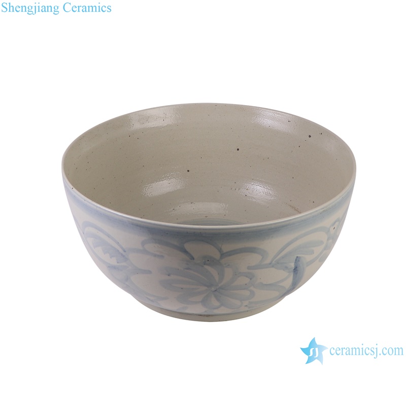 RZPI83 hand painted blue and white sunflower pattern ceramic big bowl planter