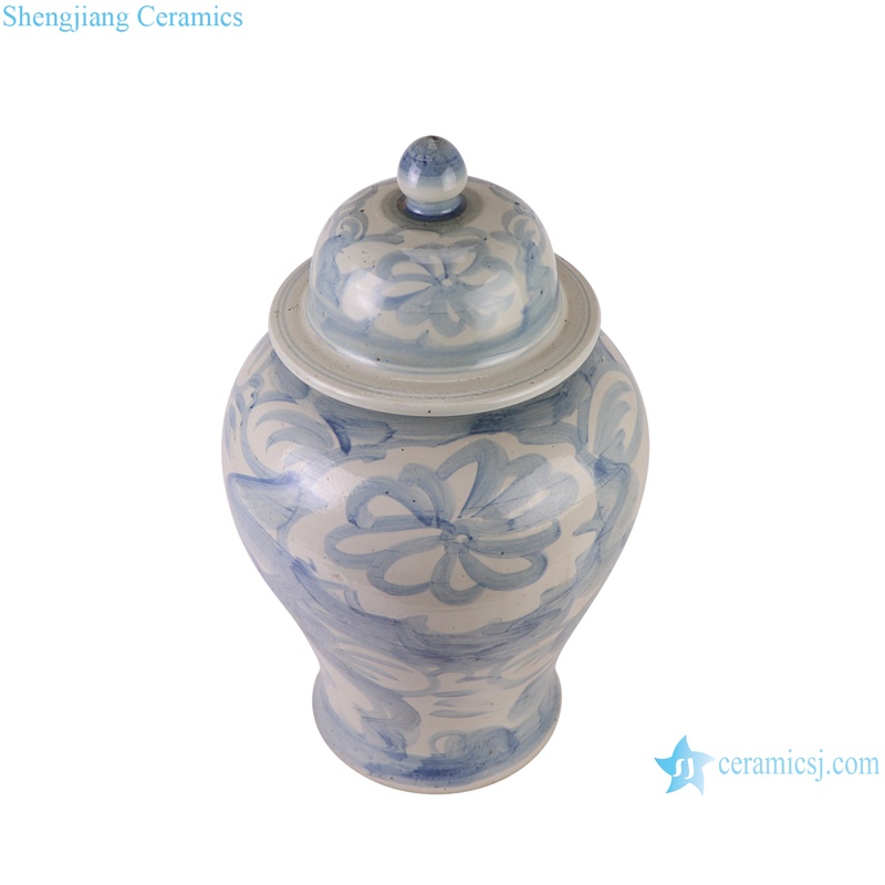 RZPI84 Jingdezhen antique blue and White sunflower pattern ceramic ginger jar