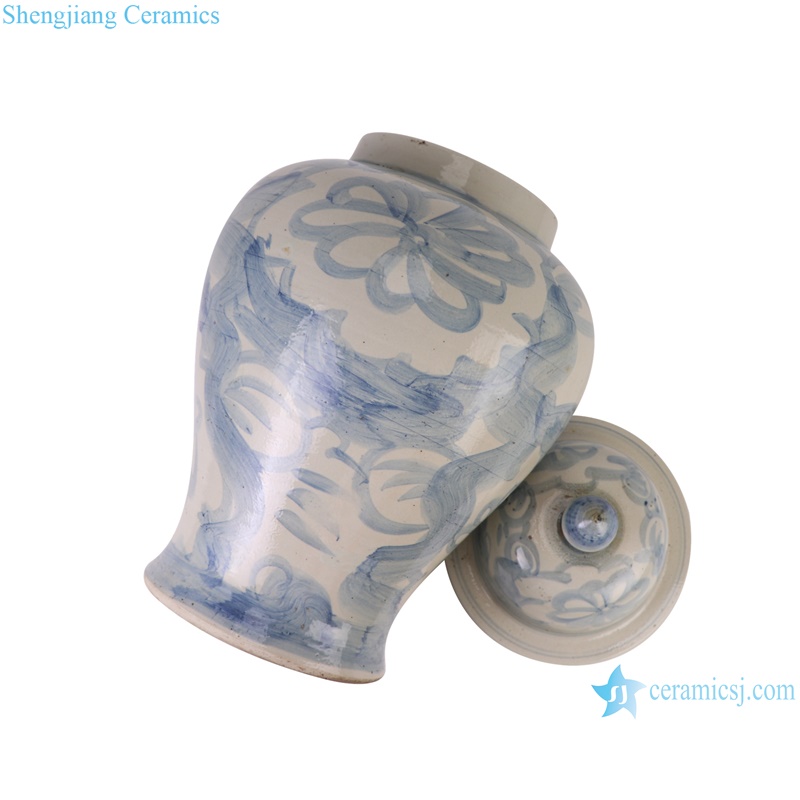 RZPI84 Jingdezhen antique blue and White sunflower pattern ceramic ginger jar