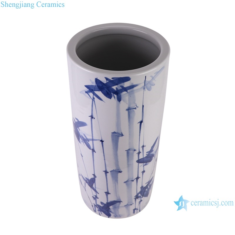 RZQZ02 Jingdezhen hand painted blue and white bamboo pattern ceramic arrow barrel umbrella barrel
