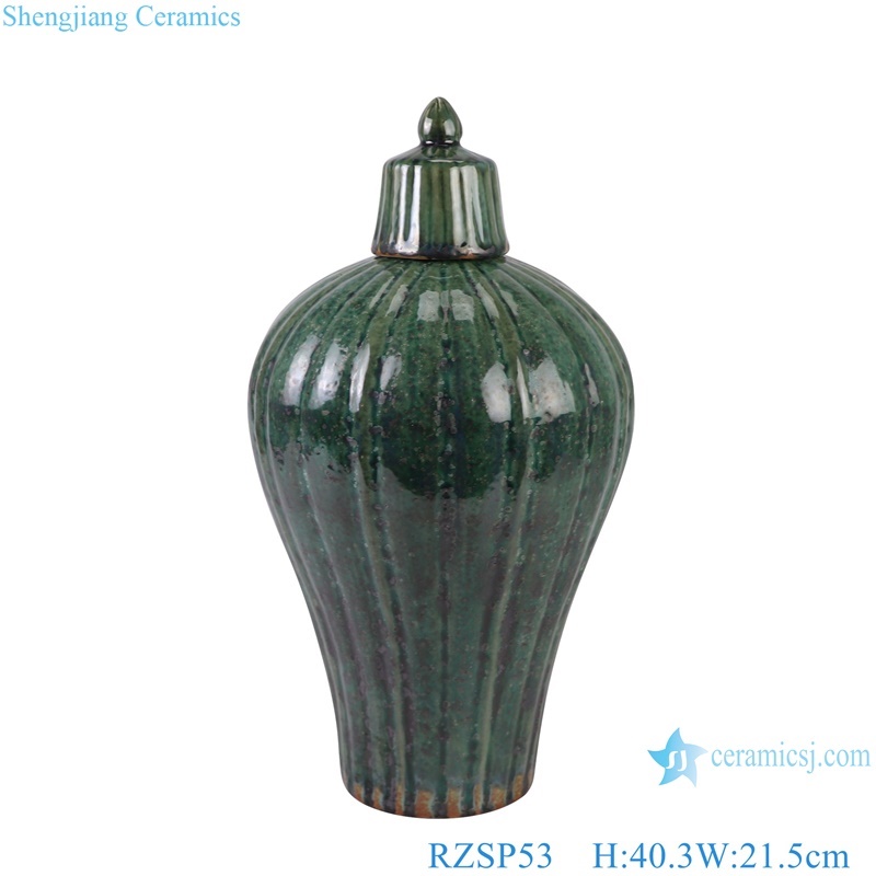 RZSP53 Jingdezhen green melon ceramic meiping bottle