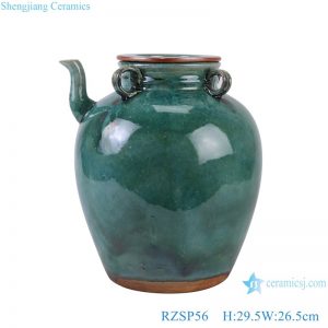 RZSP56 Jingdezhen green ceramic oil can porcelain ornament