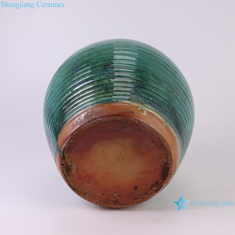 RZSP58 Jingdezhen green striped porcelain vase