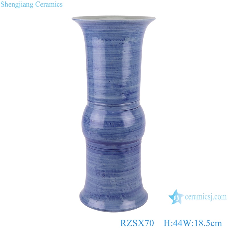 Porcelain Blue and White Stripe line Patterns gourd Shape Ceramic Flower Vase