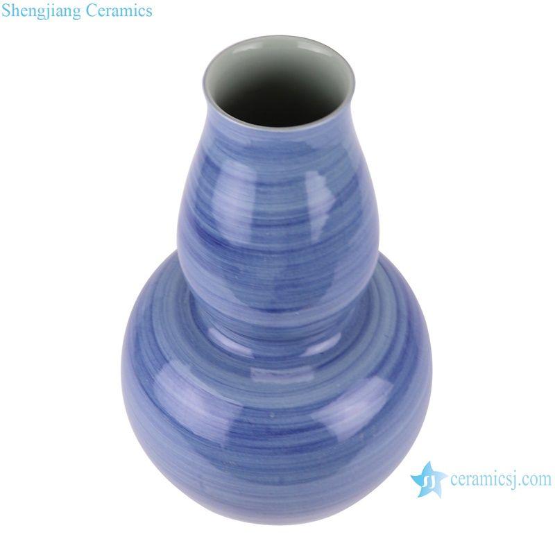 RZSX70/RZSX71 Porcelain Blue and White Stripe line Patterns gourd Shape Ceramic Flower Vase