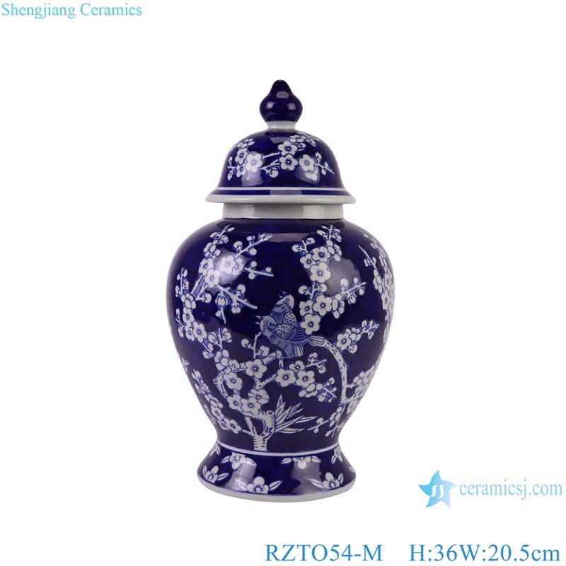 RZTO54-M-S Jingdezhen beautiful blue and White ice blossom pattern ceramic ginger jar