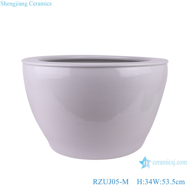 RZUJ05-L-M-S pure white color 3 sizes 17inch 21inch 24inch ceramic planter fish tank
