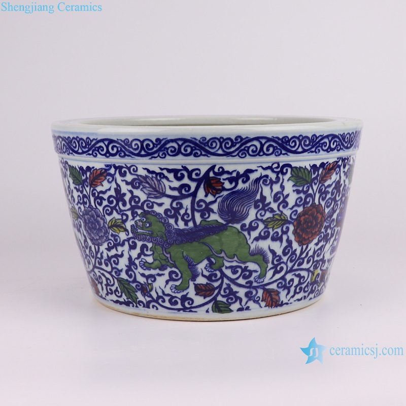 RYYC21-A-B-C-D-E-F Contending colors Jingdezhen Porcelain Blue and White Dragon, Lion Ceramic Incense burner Pen Holder Flower pot