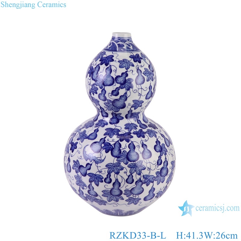 Jingdezhen Porcelain Gourd pattern Gourd Shape Ceramic Flower Vase