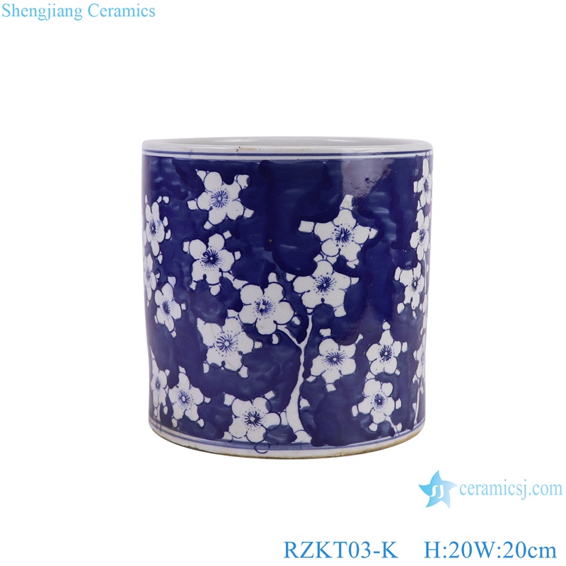 RZKT03-K Jingdezhen blue and white blossom pattern pen holder