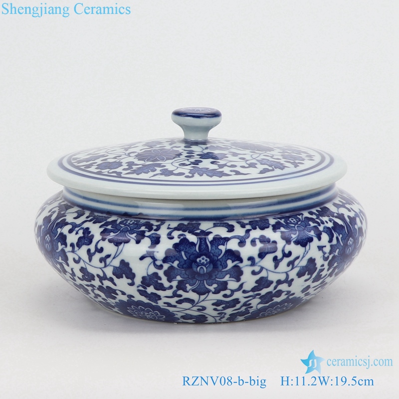 RZNV08-A-B-XL-L blue and white four sizes flower pattern ceramic tea pot