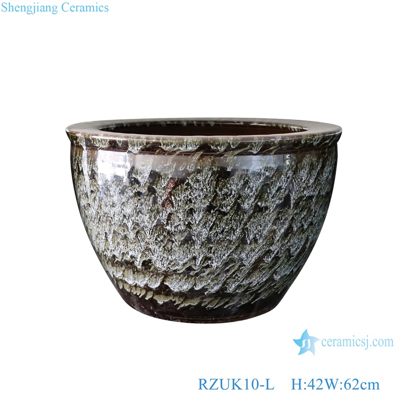 RZUK10-XL-L-M-S beautiful kiln transmutation black and white color 4 different sizes ceramic planter fish tank