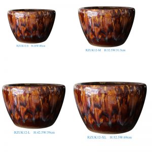 RZUK12-XL-L-M-S beautiful kiln transmutation red color 4 different sizes ceramic planter fish tank