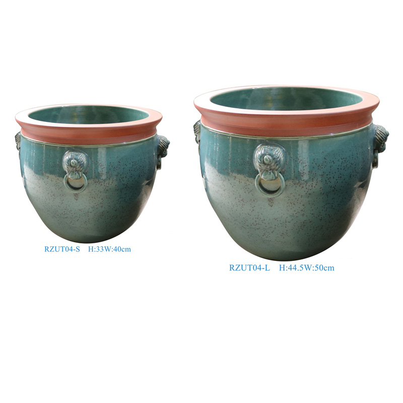 RZUT04-L-S unique green color and red color two sizes 15.7inch 19.7inch ceramic flower pot