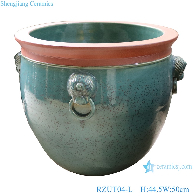 RZUT04-L-S unique green color and red color two sizes 15.7inch 19.7inch ceramic flower pot