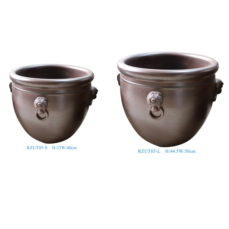 RZUT05-L-S unique rust color two sizes 15.7inch 19.7inch ceramic flower pot