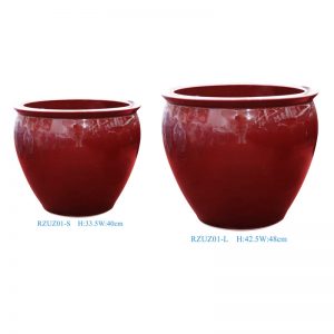 RZUZ01-L-S oxblood glaze two sizes 15.7inch 18.9inch ceramic flower pot