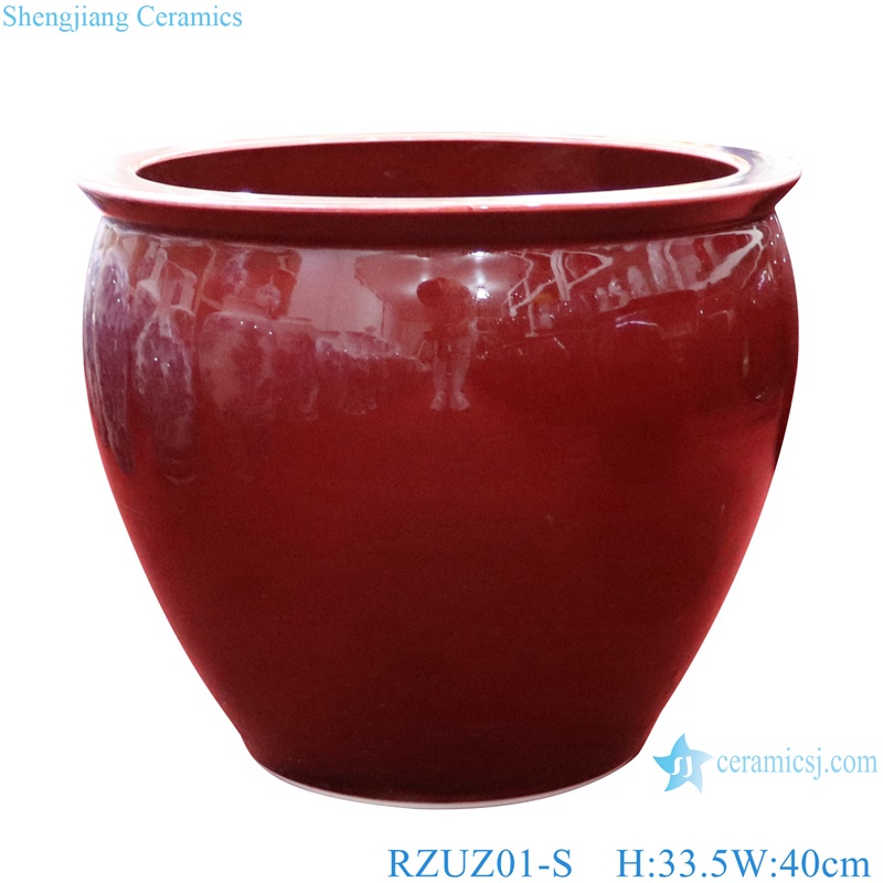 RZUZ01-L-S oxblood glaze two sizes 15.7inch 18.9inch ceramic flower pot