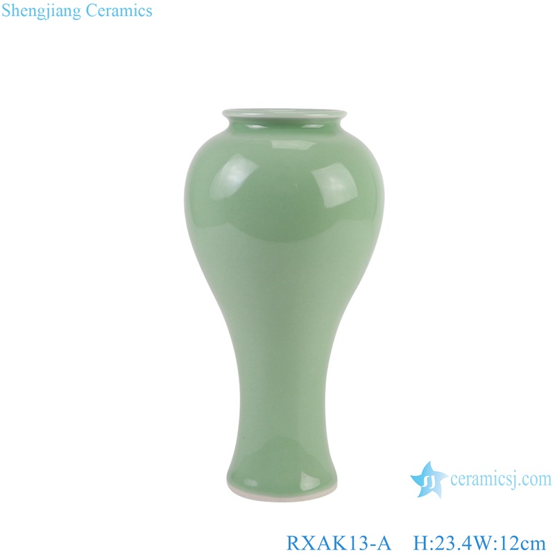 RXAK07-08-09-10-11-12-A pea green color small size porcelain vase