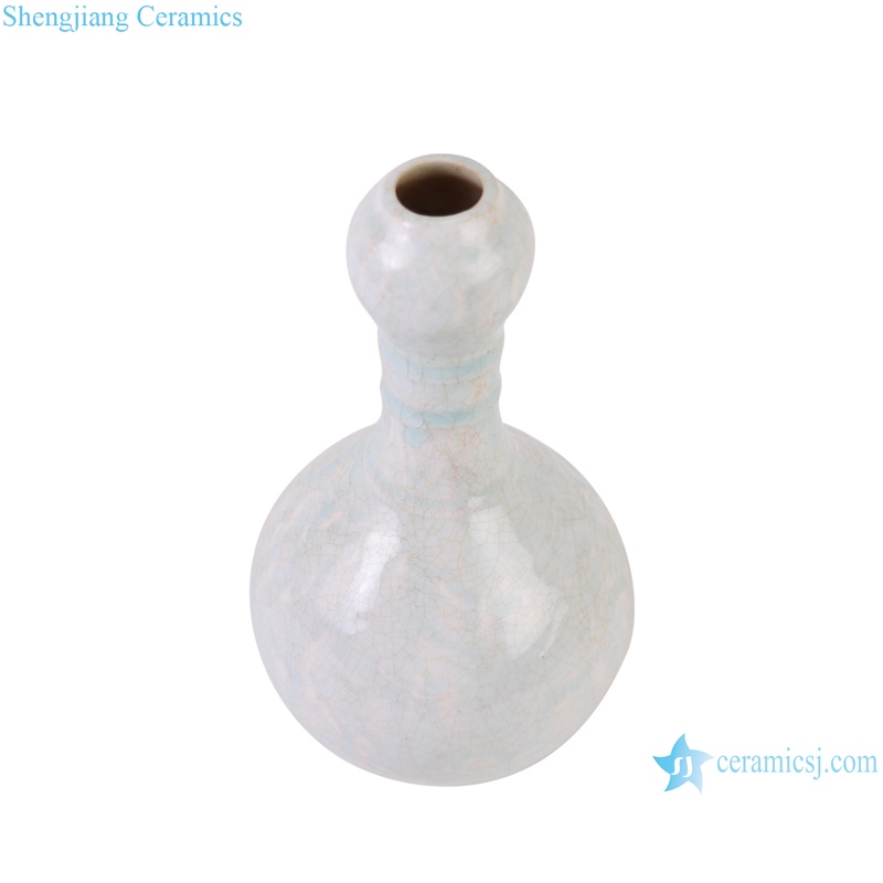 RXBF04 Antique Celadon Flower Carved Porcelain Garlic-head vase