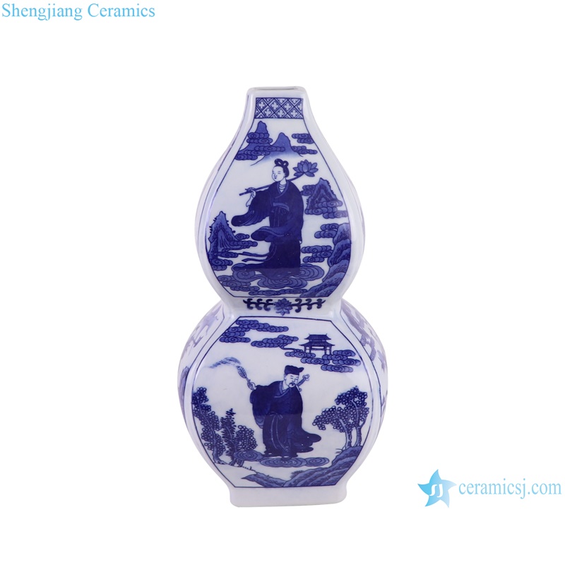 RZGM15-A Eight Immortals Flat belly Ceramic Flower Gourd Vase- Chacracter view