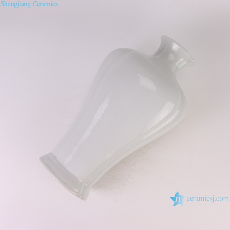 RZGY13-A Jingdezhen White Color Glazed Hexahedral Shape Porcelain Decorative vase
