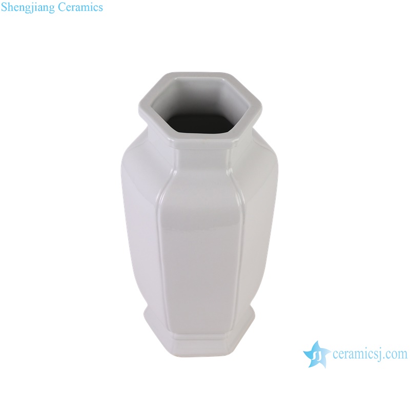 RZGY17 White Color Hexagonal Wax gourd bottle Porcelain Decorative vase