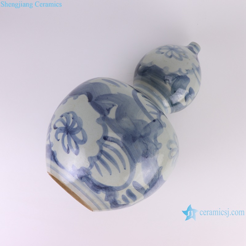 RZSX72-A Jingdzhen Porcelain Sunflower Patterns Gourd shape Ceramic Flower Vase