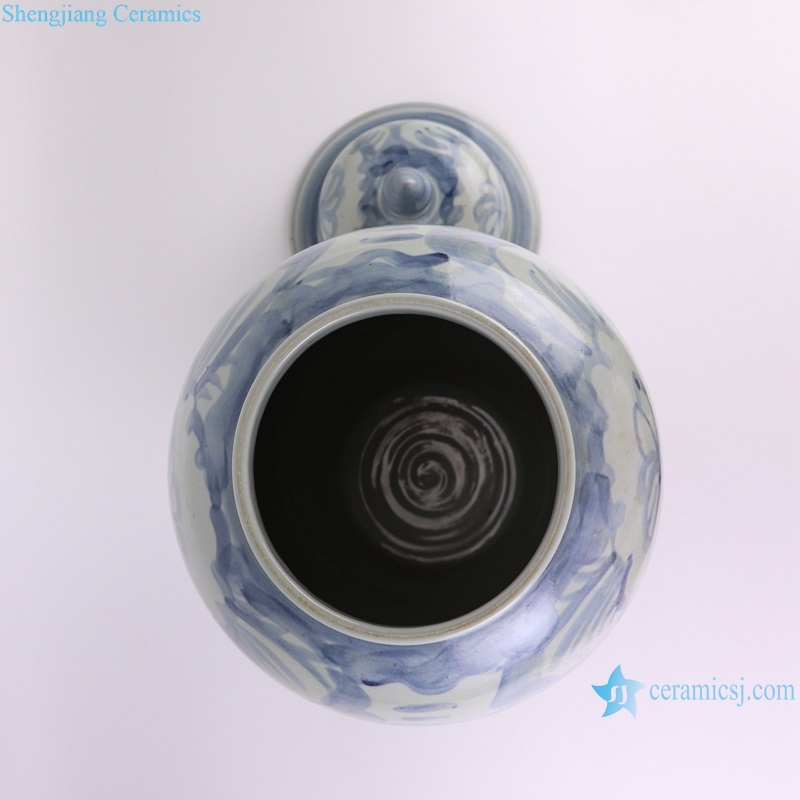 RZSX75-A Jingdezhen Antique Porcelain Sunflower Pattern Lidded Ginger Jars Ceramic Pot