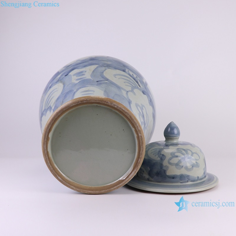 RZSX75-A Jingdezhen Antique Porcelain Sunflower Pattern Lidded Ginger Jars Ceramic Pot