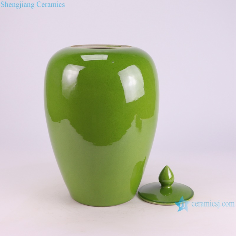 RYDB59-A Jingdezhen color glazed green wax gourd shape porcelain jar--separate