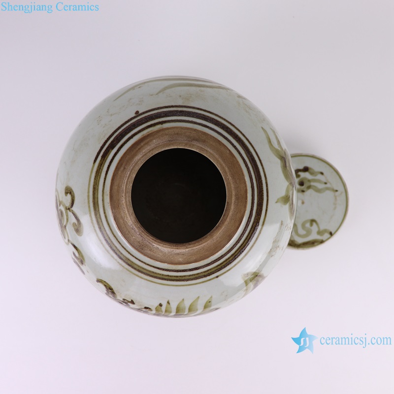 RZSX74-A Antique Hongwu underglaze red Dragon Pattern Ceramic Tea Canisters Lidded Pot