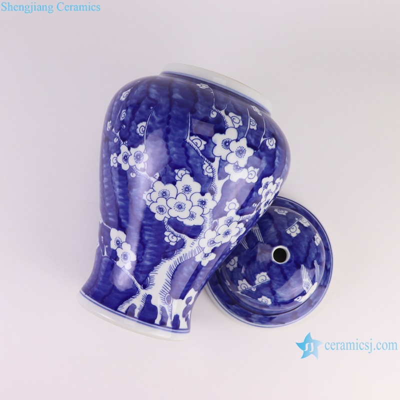 DS-RYCI64-A Dark Blue Glazed Ice Plum Pattern Porcelain jars Ceramic Lamp Base