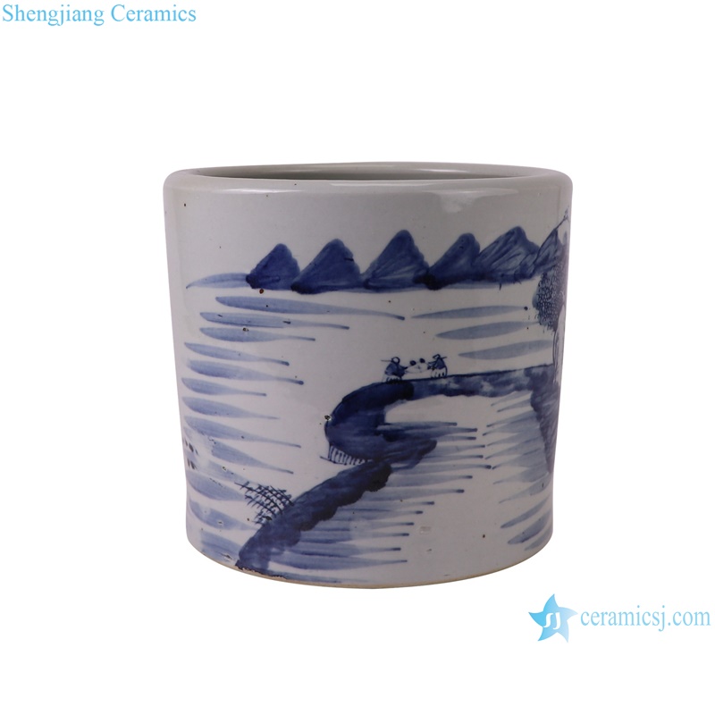 RXBL02 Jingdezhen Porcelain Blue and white Landscape pattern ceramic vase pen holder