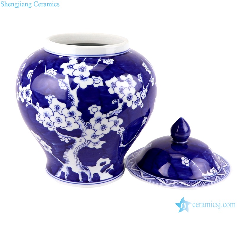 RYCI65-A Ice Plum Blossom Ceramic Storage Pot Blue and White Porcelain Lidded Jars