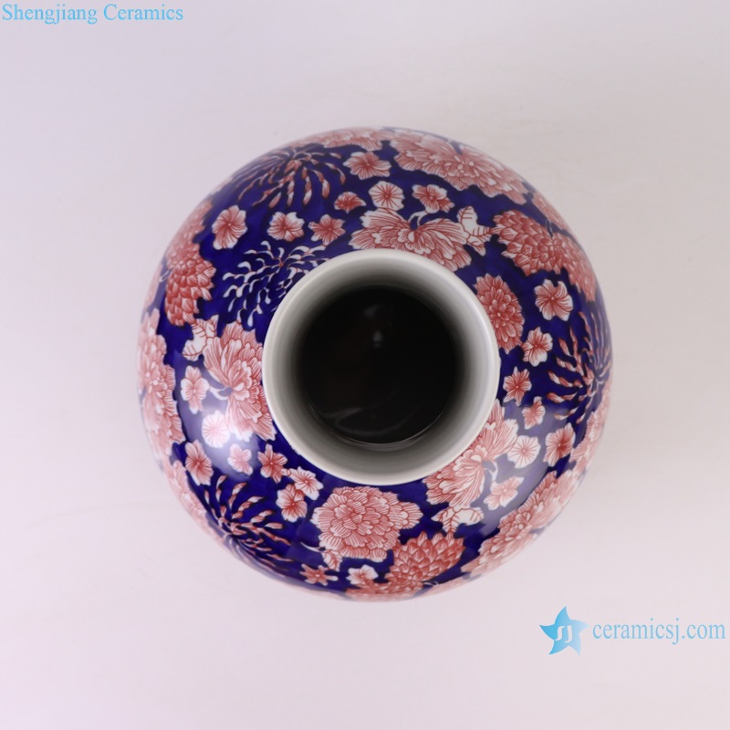 RYCI72-A-B Jingdezhen ceramic decorative vase underglazed red full flowers, Dragon pattern