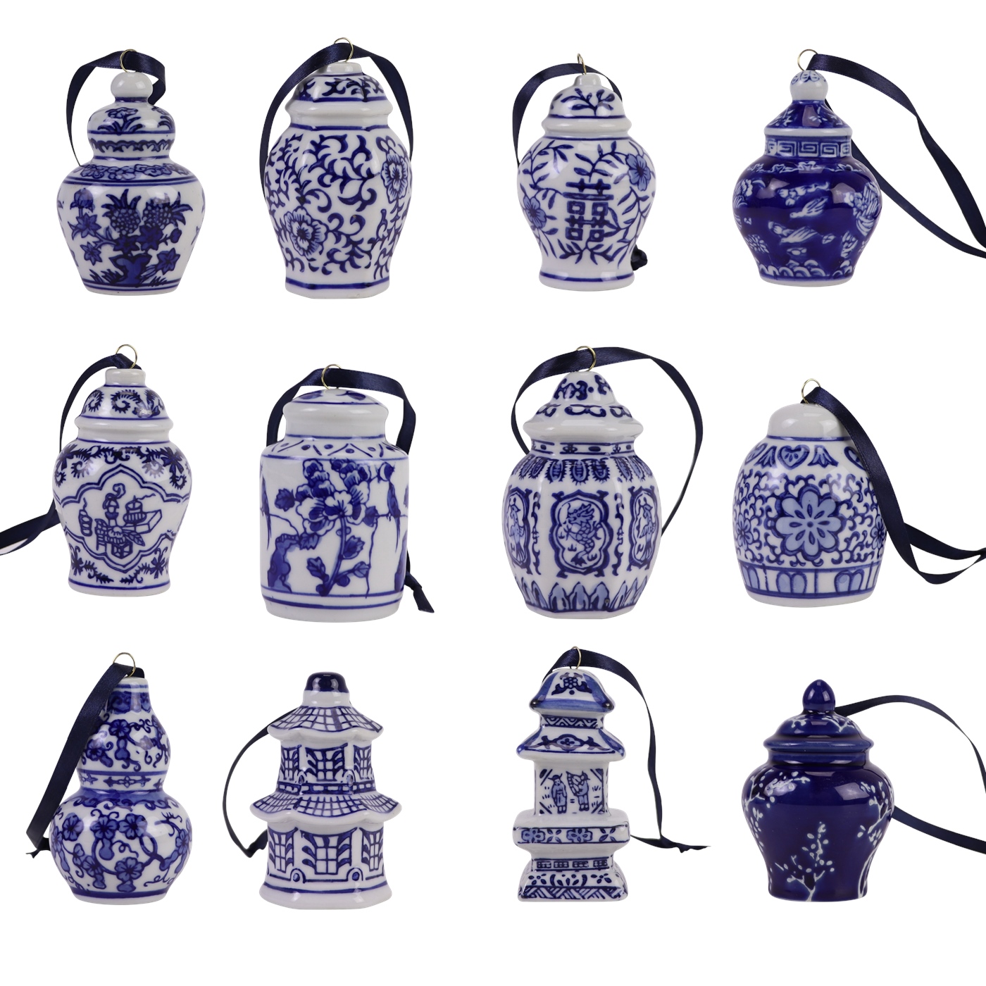 RZTo01-Series blue and white porcelain Ceramic hanging jars combined picture