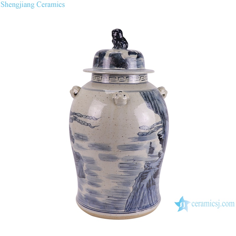 RXBN06-A-S high quality hand painted antique landscape pattern porcelain ginger jar
