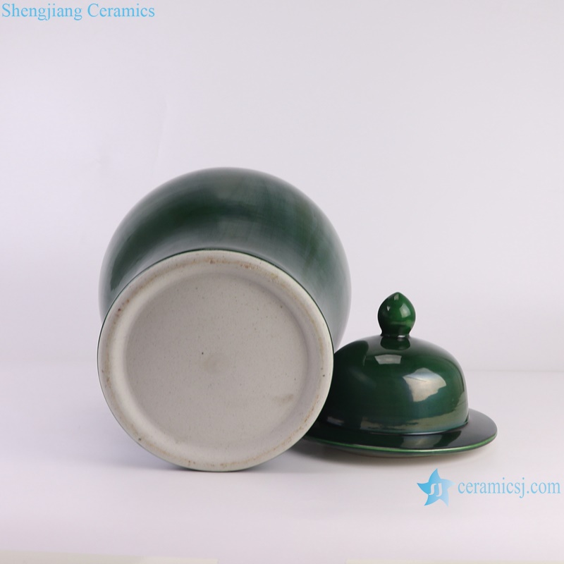 RYDB58-B-L-S Shiny Dark Green color Glazed Porcelain Jars Flower Vase