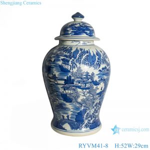 RYVM41-8 Landscape Pattern Classic Ceramic Vase Porcelain Ginger Jars